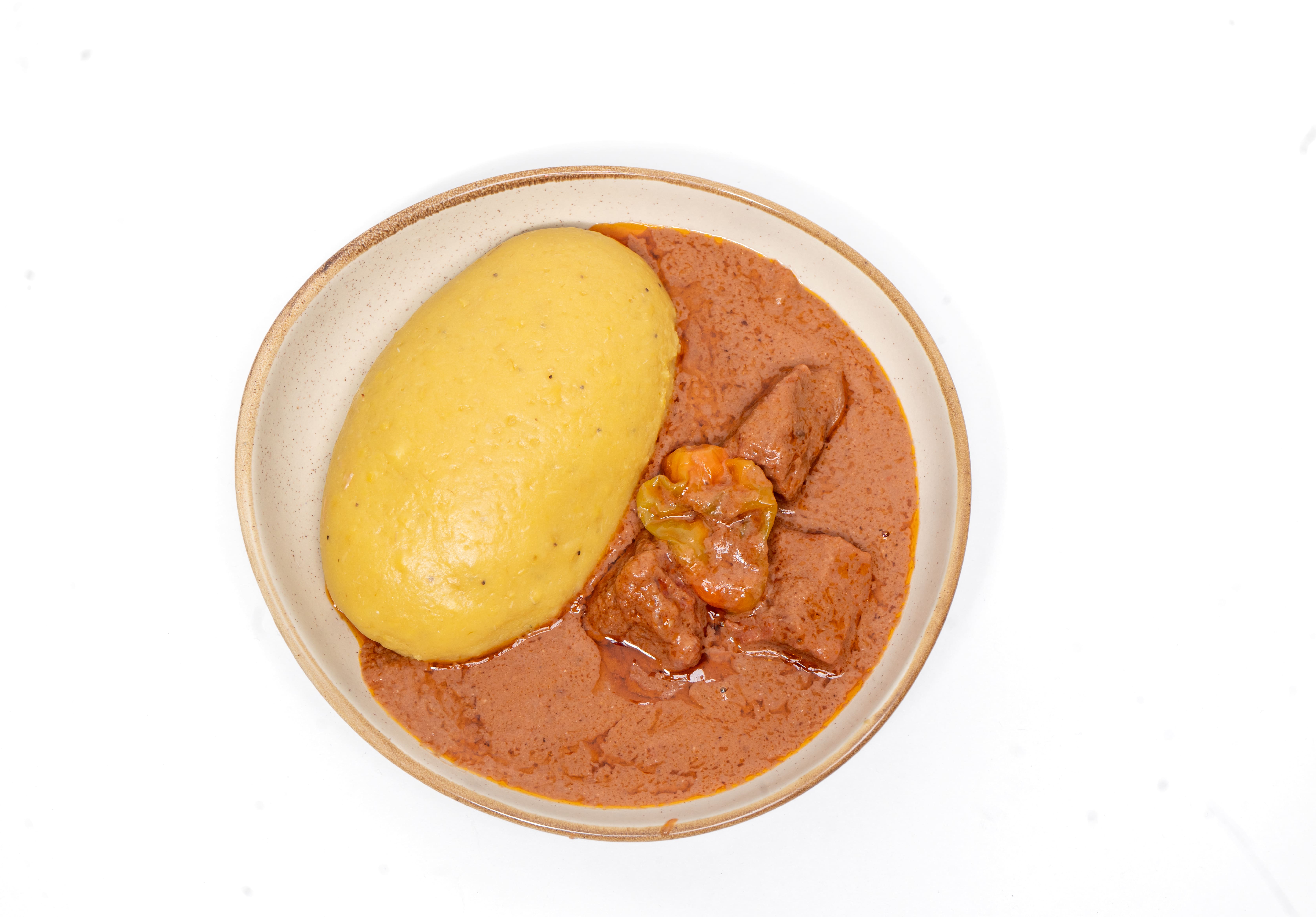 Foutou sauce arachide viande