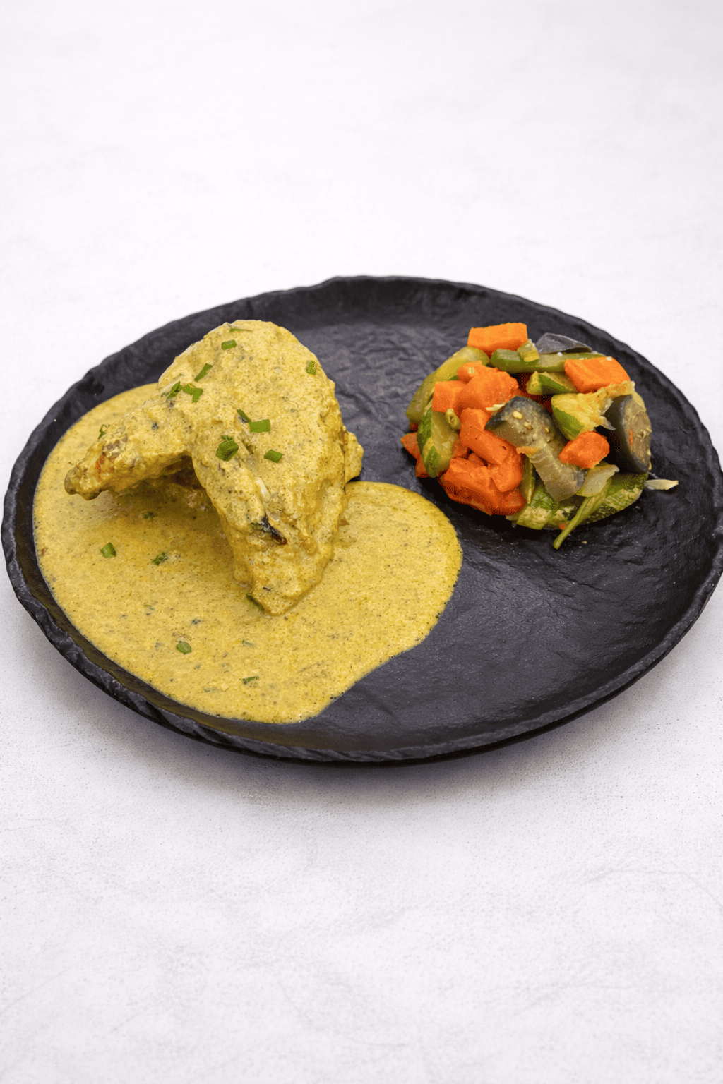 Poulet curry + Légumes sautés