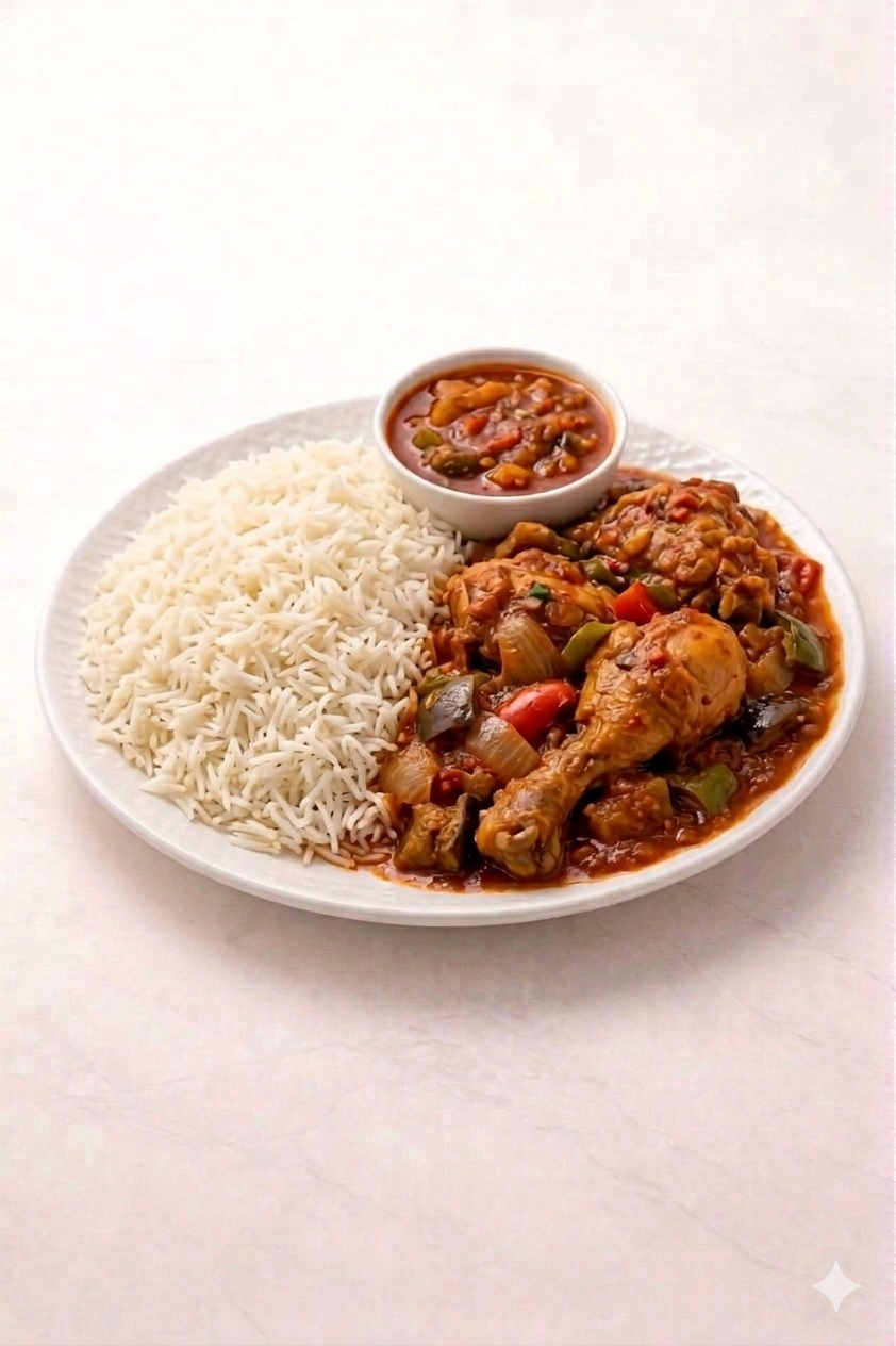 Kedjenou poulet + riz