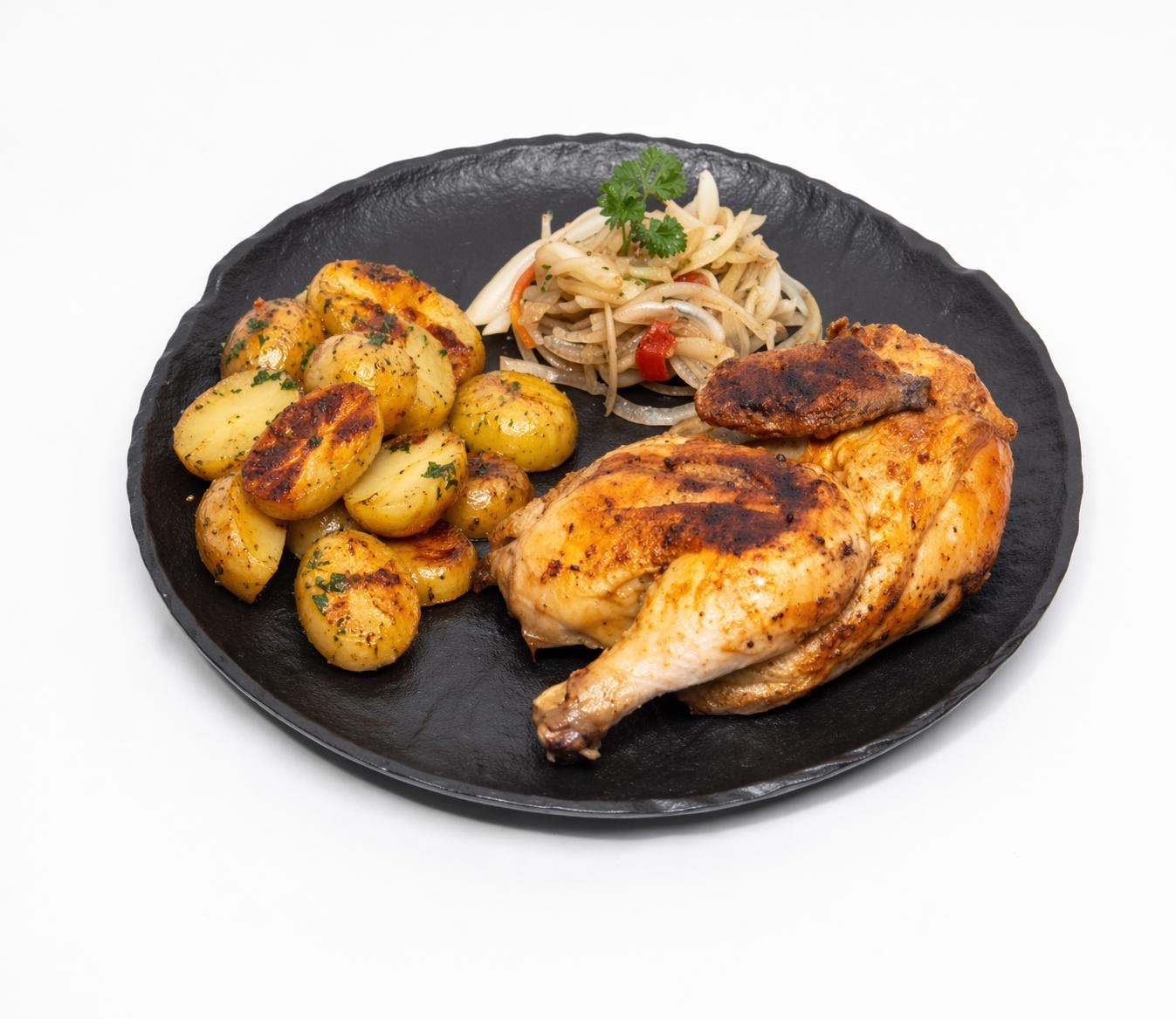 Poulet rôti + pommes de terre sautées