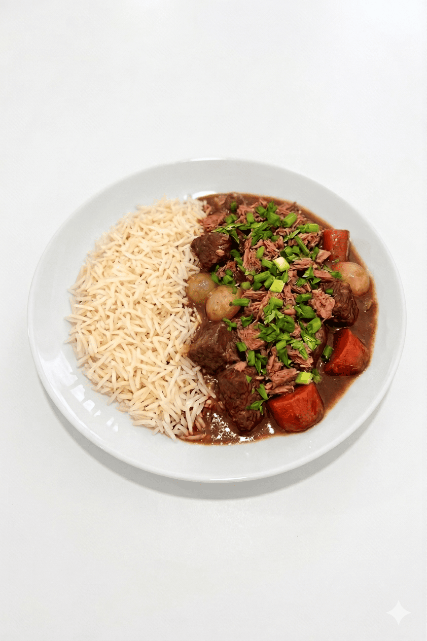 Bourguignon de boeuf + Riz
