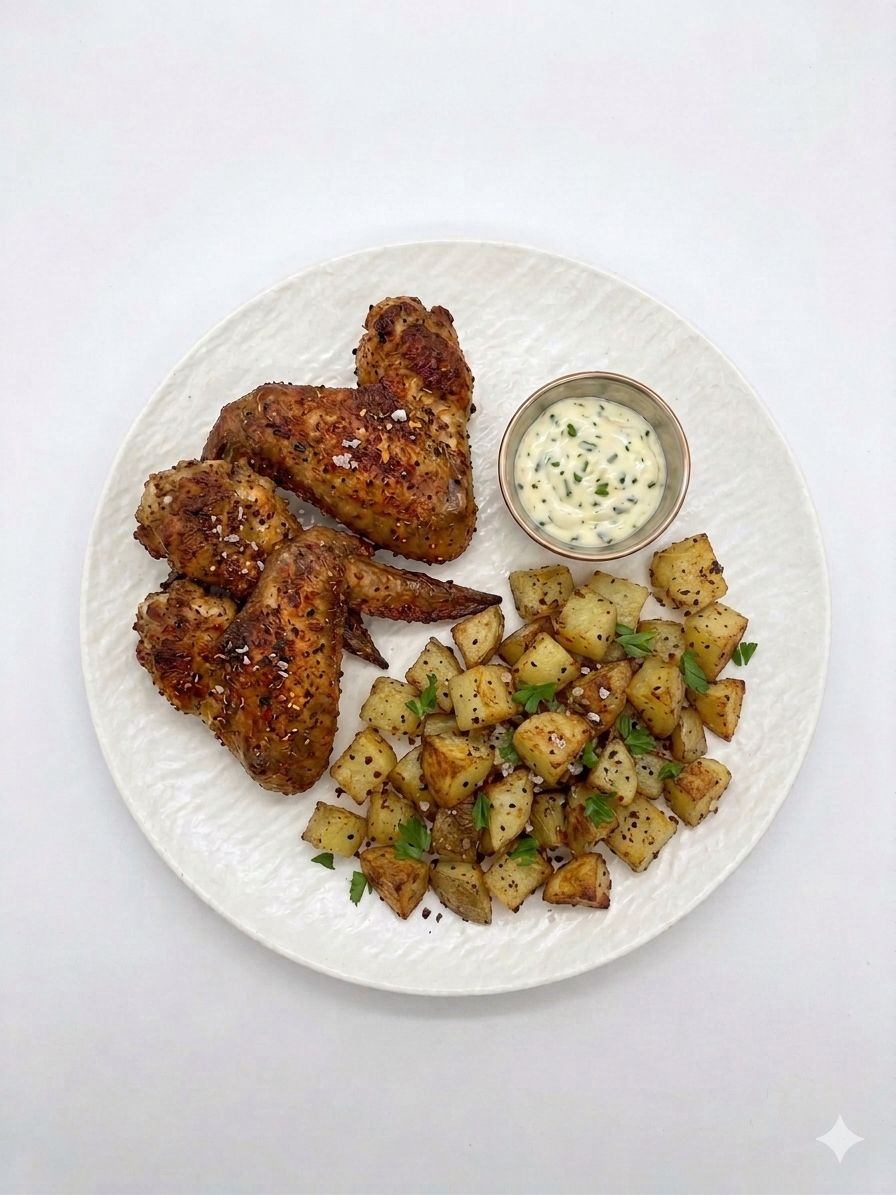 Wings poulet, Pomme de terre sautée