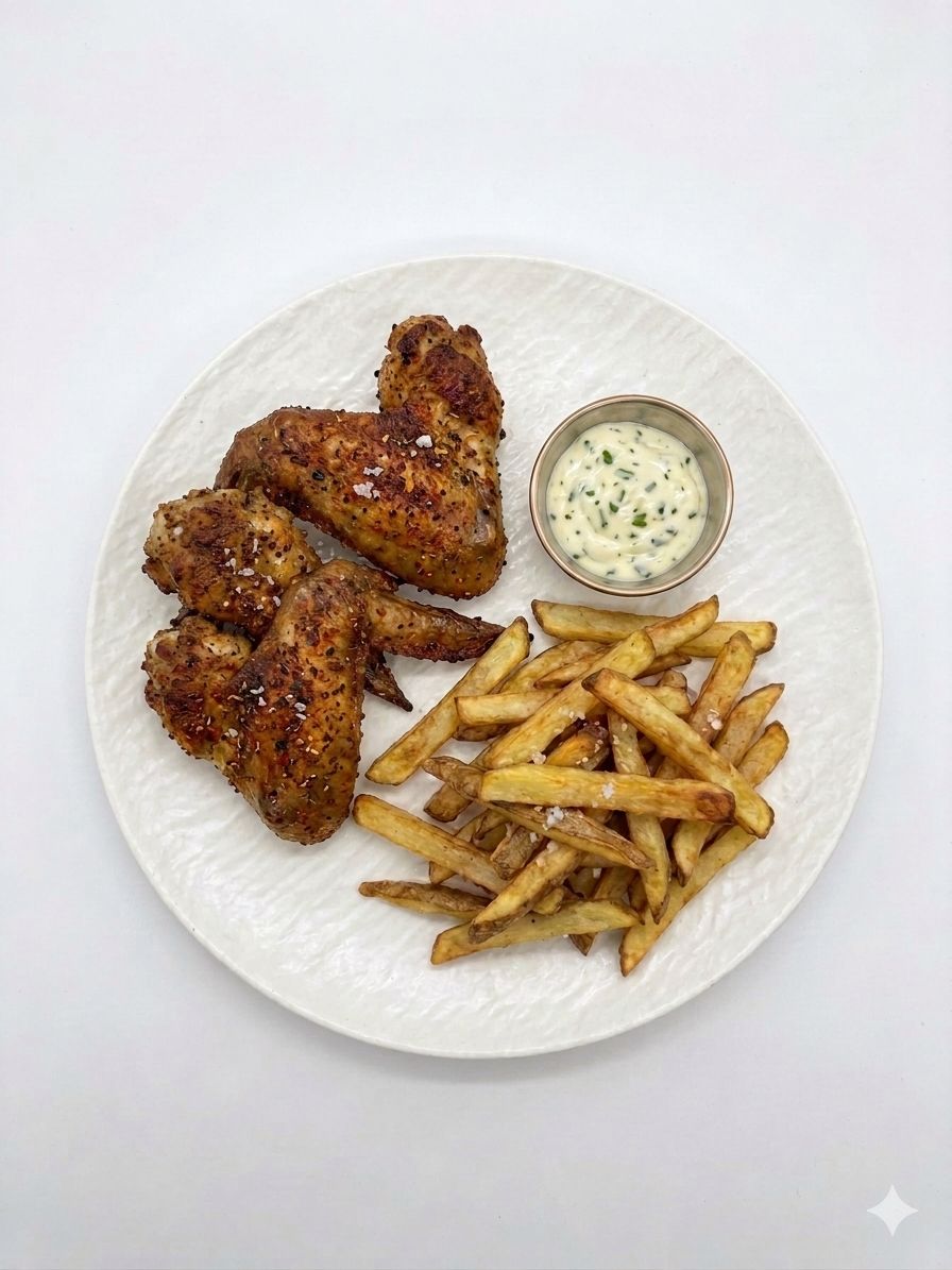 Wings poulet, Frites