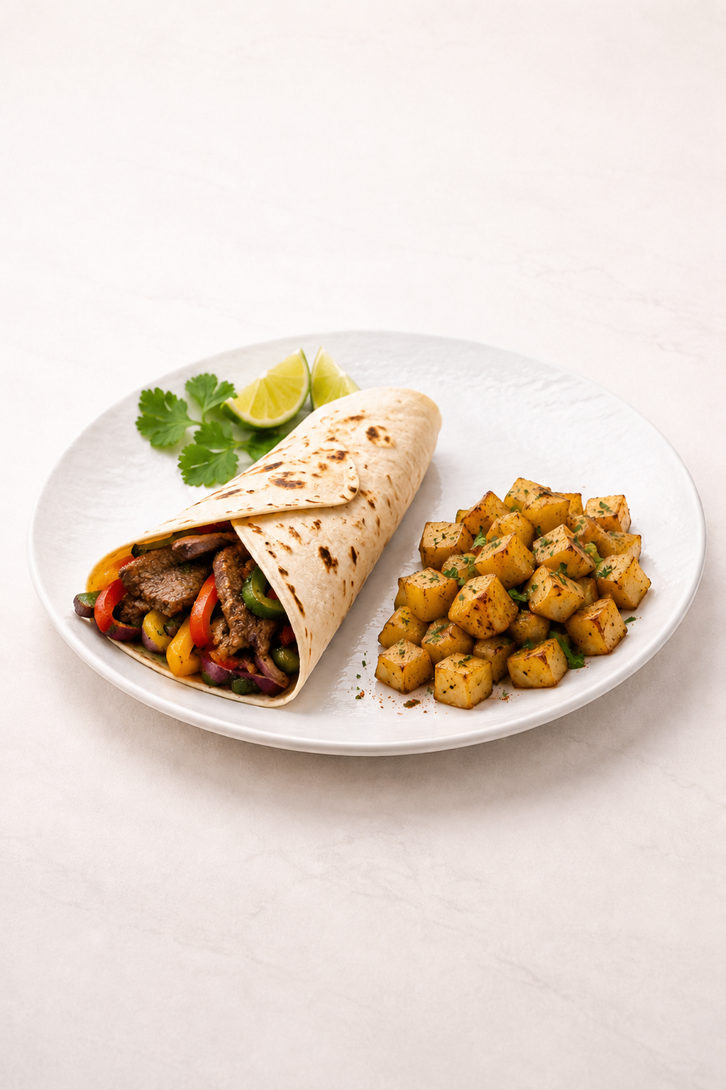 Fajitas de boeuf + pdt sautés