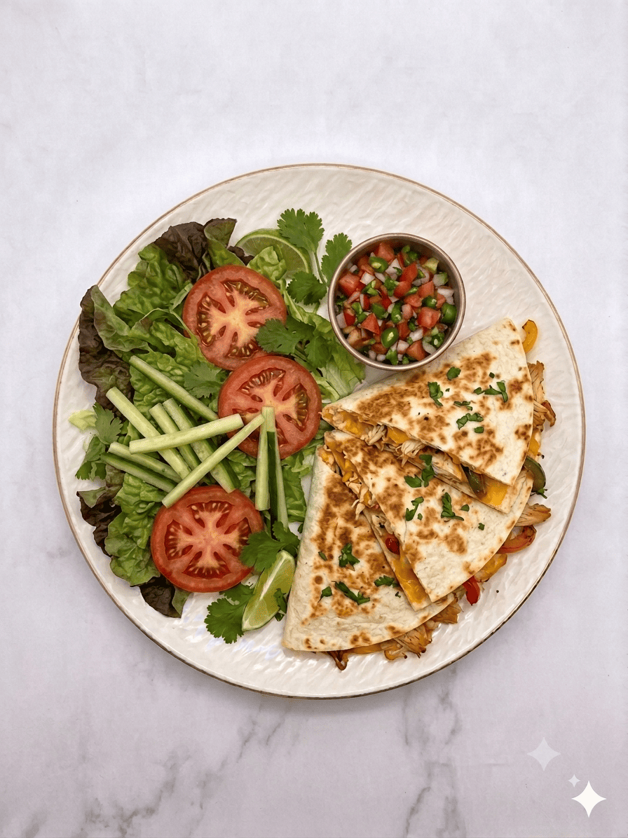 Quesadillas au Poulet salade de crudité