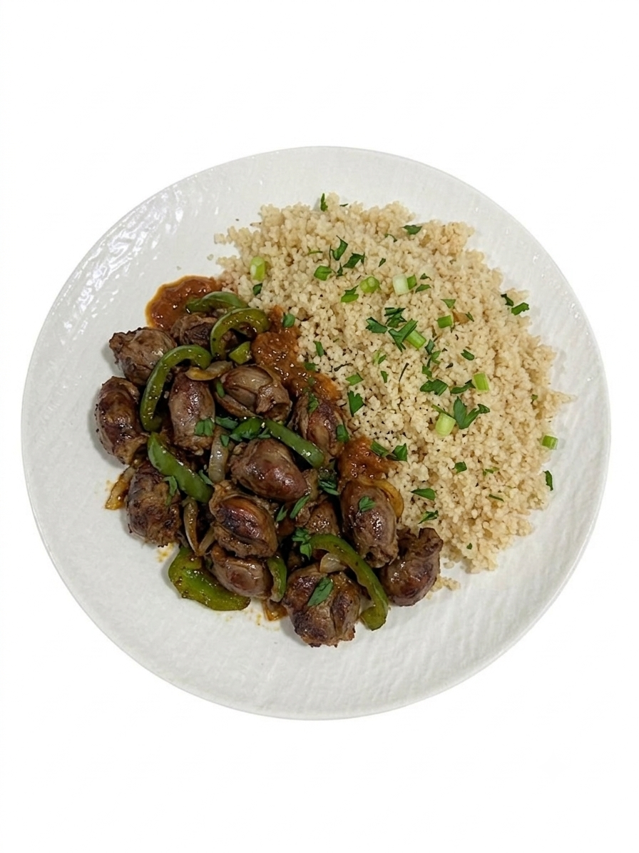 Sauté de gésiers + Attiéké