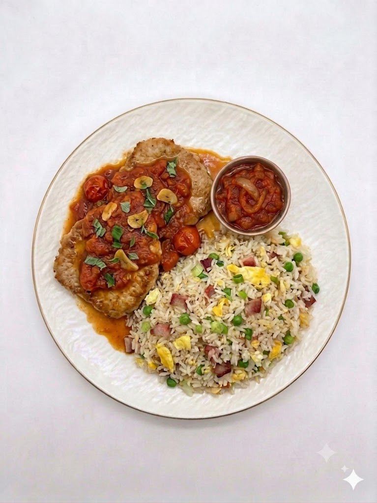 Escalope de poulet, Riz cantonnais