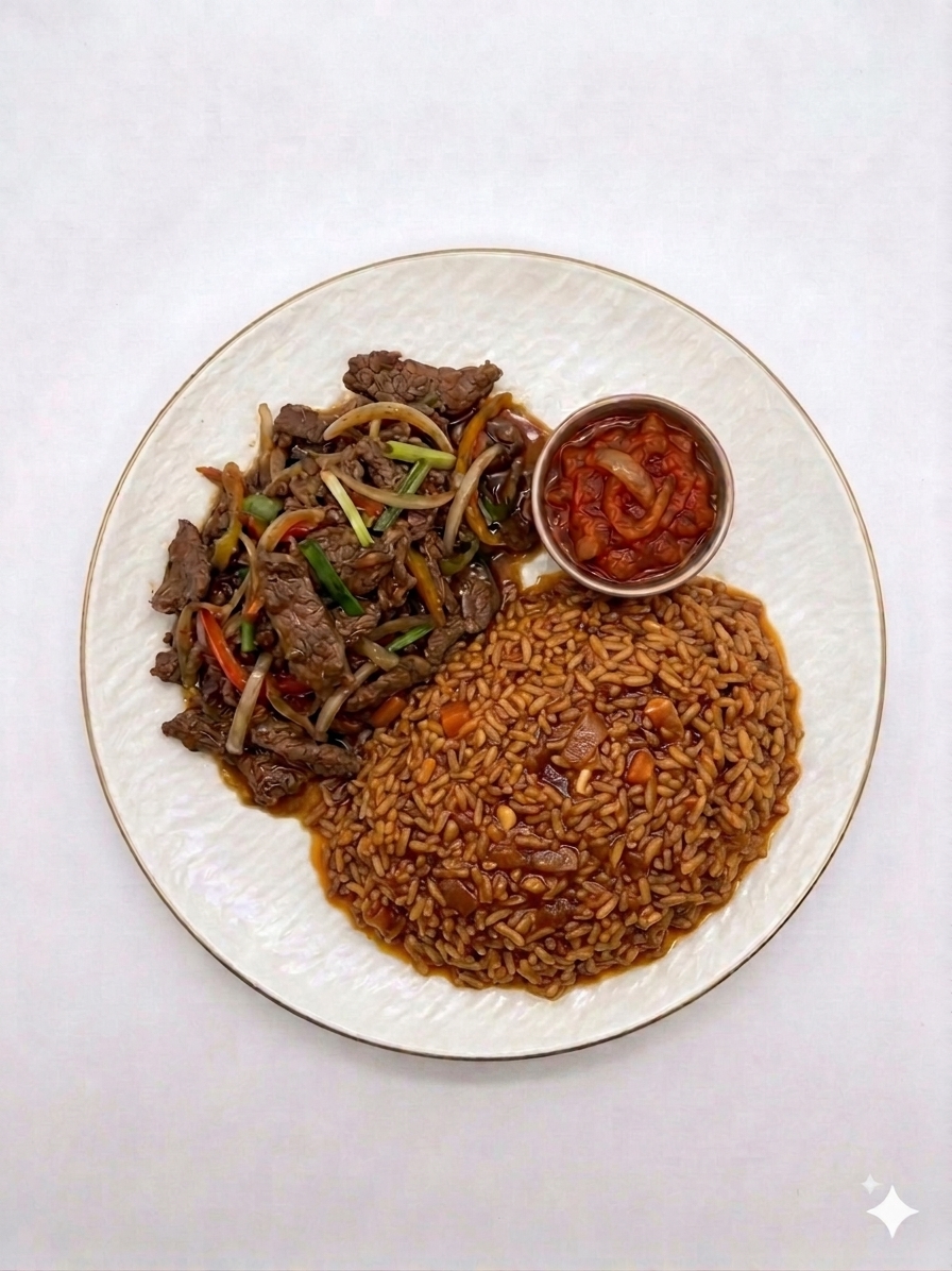 Émincé de boeuf riz gras